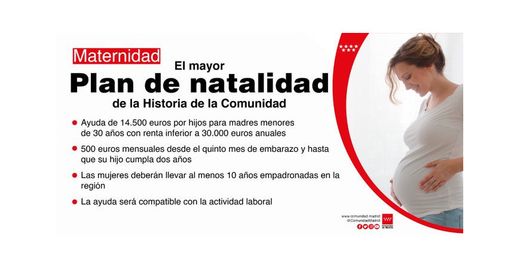 Ayuda a la natalidad en la Comunidad de Madrid
