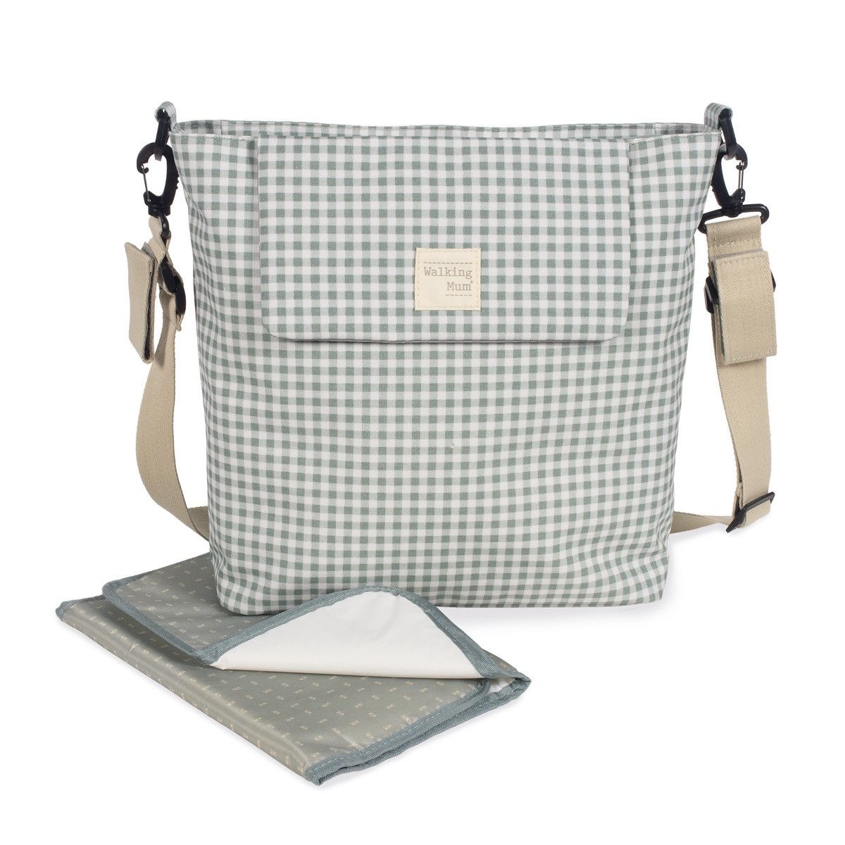 Bolsa canastilla I Love Vichy Walking Mum Gris