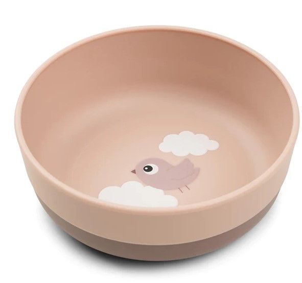 Cuenco infantil antideslizante Done By Deer Rosa