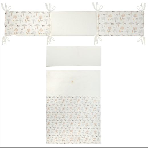 Funda nórdica reversible cuna 60 + Relleno + Protector + Funda almohada Tanzania Multicolor 110X155