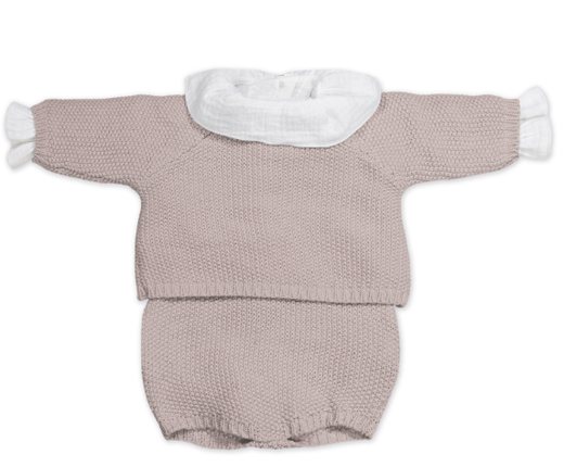 Jersey Tricot + ranita + body bambula 0-1m Pasito a Pasito