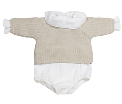 Jersey Tricot + ranita + body bambula 0-1m Pasito a Pasito