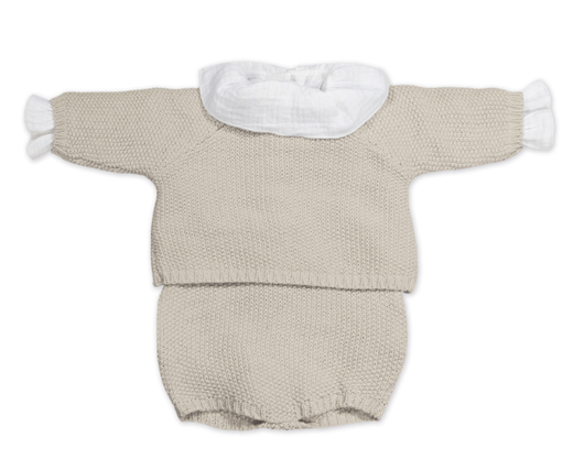 Jersey Tricot + ranita + body bambula 0-1m Pasito a Pasito