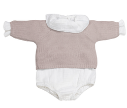 Jersey Tricot + ranita + body bambula 0-1m Pasito a Pasito