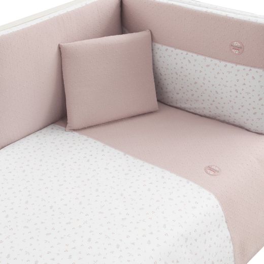 Jgo 2 Pcs.F.Nordica Cuna 70 Plumeti Rosa 110X170X3 Cm