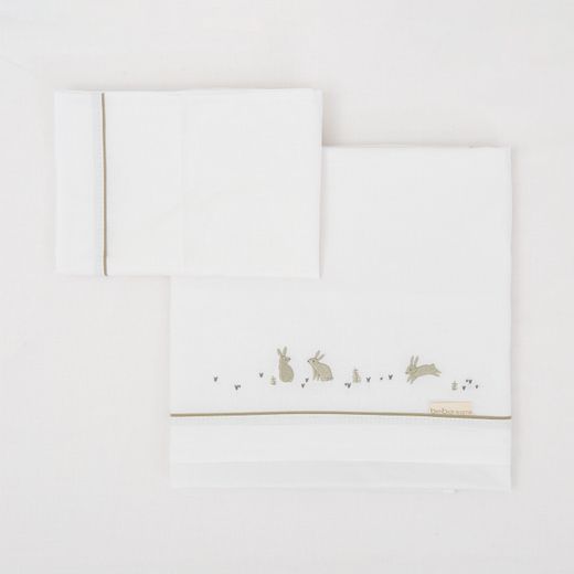 Juego 3 piezas sábanas algodón 100% (60x120) Casual Bunny