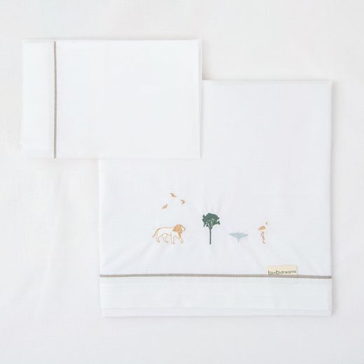 Juego sabanas algodon 100% 3 piezas Nairobi Cuna (60x120) 00 Lino