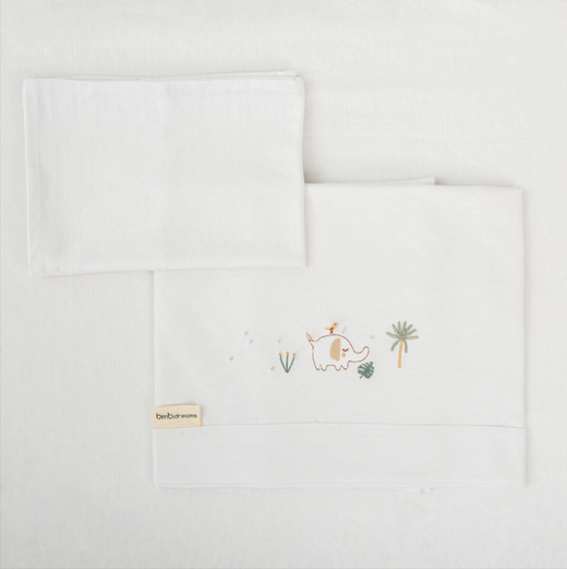 Juego sabanas punto jersey 3 piezas Palm Verde Cuna (60x120) Chic