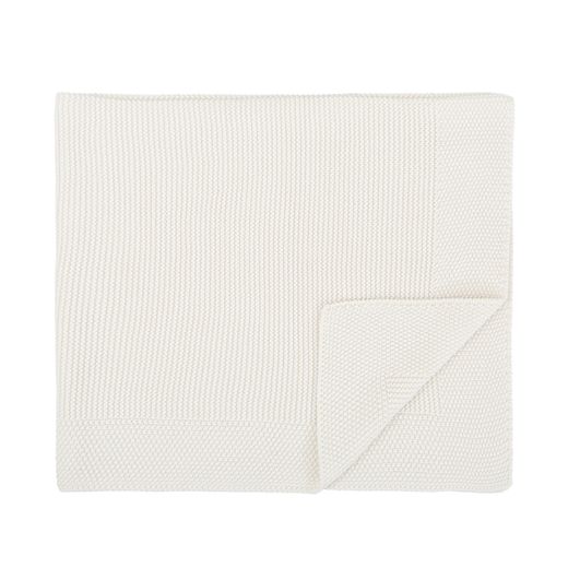 Manta para carro tricot algodón 100% Basics 75x90 01 Blanco