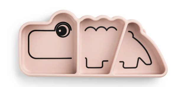 Plato silicona y ventosa Croco Done By Deer Rosa