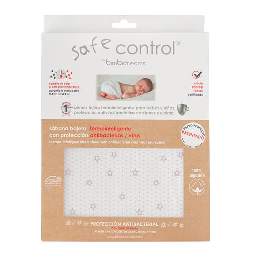 Sábana Bajera 100% Algodón Termocontrol Safe Control 50x80 20 B|Gris