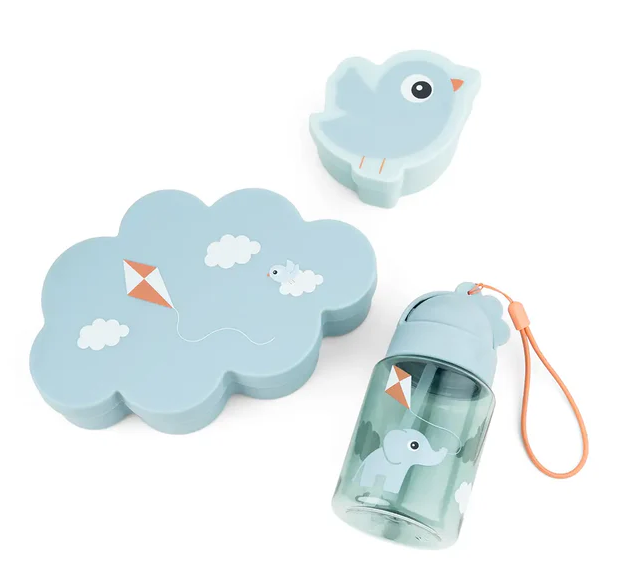 Set de almuerzo con botella playground Done by deer Azul