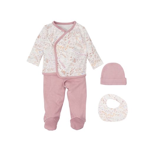 Set nacimiento - 4p (jubón, polaina, gorrito y babero 19x19) (1/3m) Casual Niza